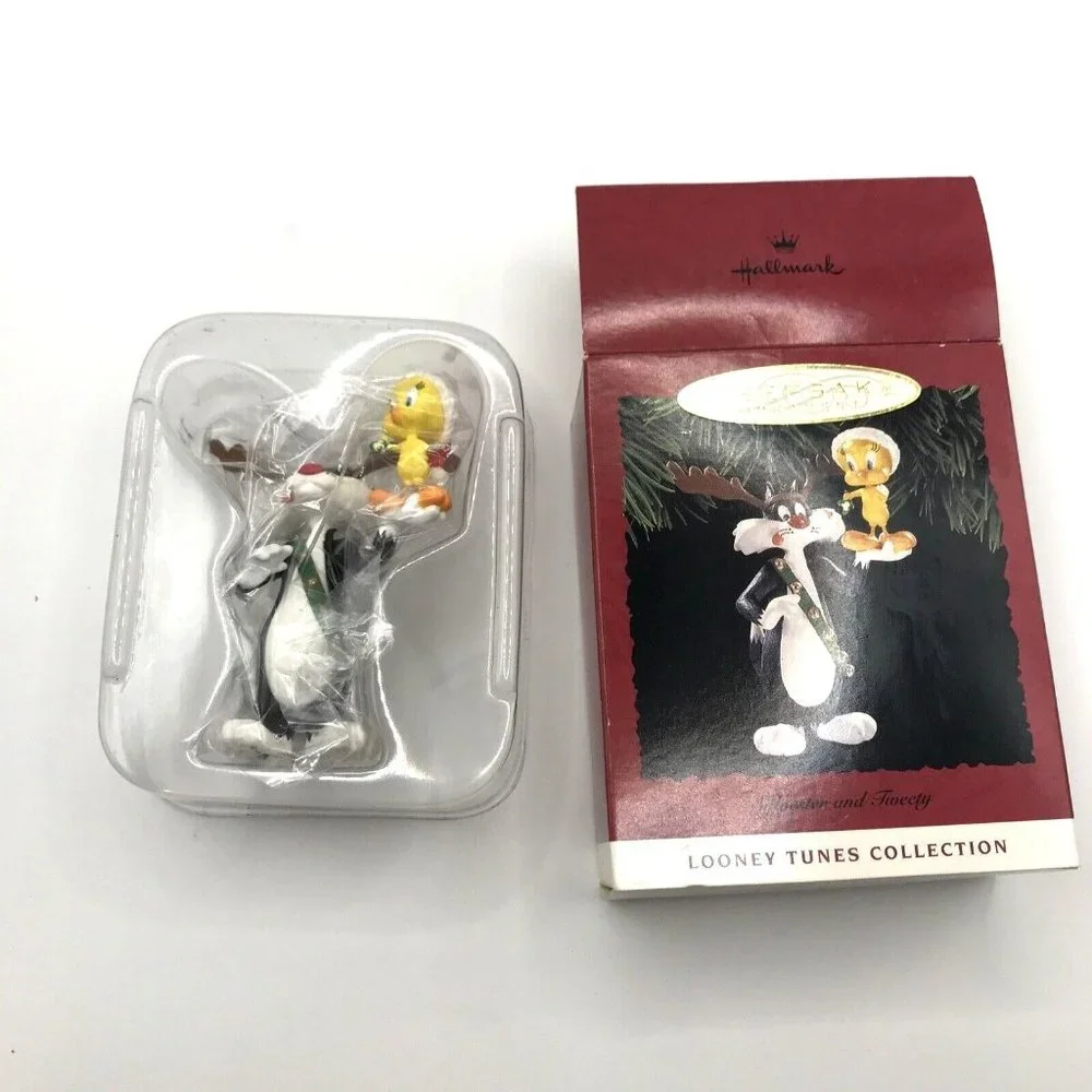 1993 SYLVESTER & TWEETY Bird‎ HALLMARK ORNAMENT w/ BOX Nib